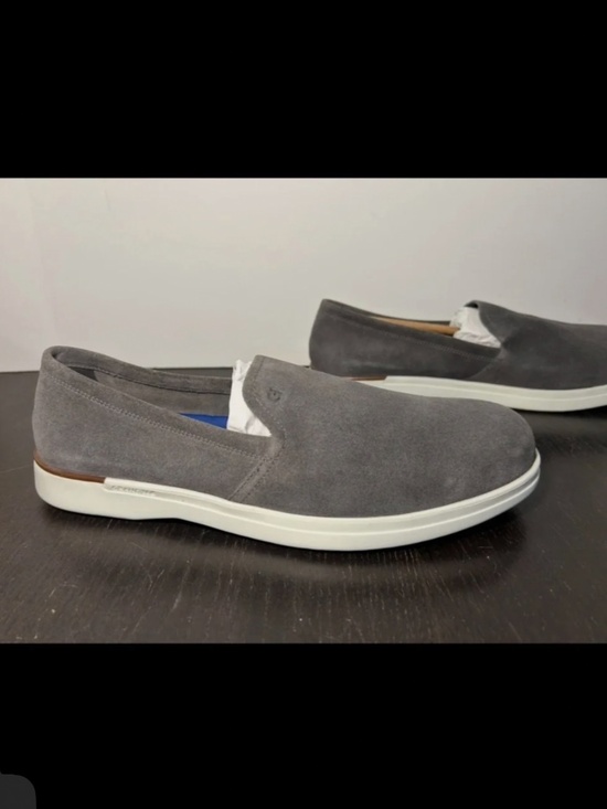 NWOT Cole Haan Grand Ambition Suede Slip On Loafers Grey/White Mens 10.5 main image 5